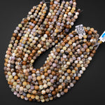 Natural African Moss Dendritic Opal 6mm 8mm Round Beads Neutral Beige Creamy Taupe Sand Brown Color Opal Gemstone 15.5" Strand
