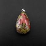 Natural Dragon Blood Jasper Teardrop Pendant Natural Crystal Focal Bead