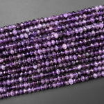 Faceted Natural Amethyst 5mm rondelle Beads 15.5" Strand