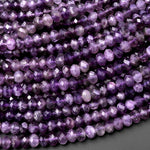 Faceted Natural Amethyst 5mm rondelle Beads 15.5" Strand