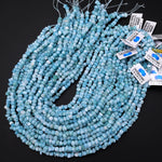 Natural Blue Larimar Freeform Square Nugget Beads Gemstone 15.5" Strand