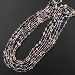 Tourmaline Heart Beads 5mm Natural Multicolor Watermelon Pink Teal Blue Green Gemstone 18" Strand