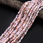 Natural Peruvian Pink Opal Freeform Pebble Nugget Rounded Beads Gemstone 15.5" Strand