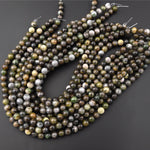 Natural Mongolian Jade 6mm 8mm Round Beads High Polish Smooth Real Genuine Dark Green Brown Jade Gemstone 15.5" Strand