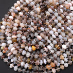 Natural Botswana Agate Freeform Center Drilled 6mm Rondelle Disc Beads 15.5" Strand