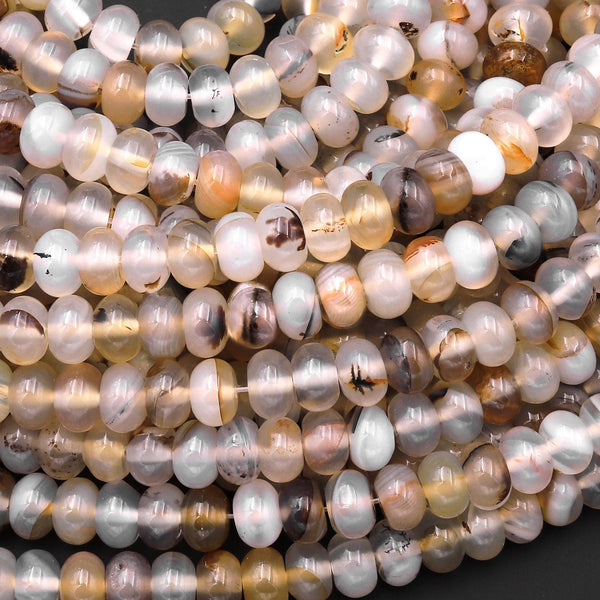 Natural Montana Agate 6mm 8mm Rondelle Beads 15.5" Strand