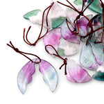 Natural Rainbow Fluorite Abstract Butterfly Wing Earring Pair Drilled Gemstone Cabochon Cab Matched Earrings Beads