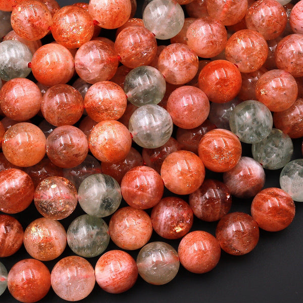 AA Natural Arusha Sunstone Round Beads 4mm 6mm 8mm 10mm 12mm 14mm From Tanzania 15.5" Strand