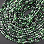 Natural Ruby Zoisite 6mm Faceted Heart Beads 15.5" Strand