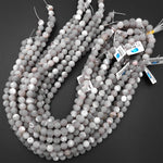 Matte Natural Gray Druzy Agate 8mm 10mm Round Beads With Quartz Crystal Pocket Cave 15.5" Strand