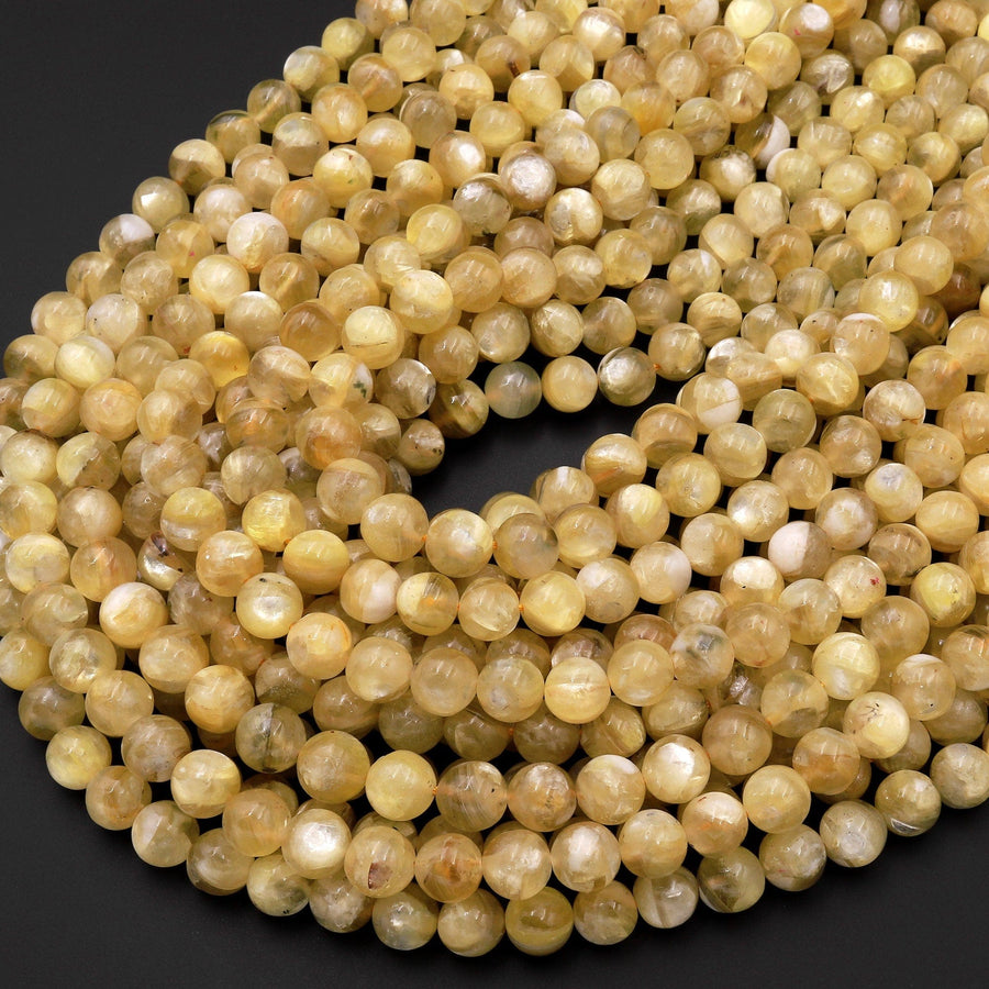 Rare Natural Golden Lepidolite Mica 6mm 8mm 10mm Round Beads High Quality Gemstone 15.5" Strand