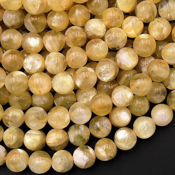 Rare Natural Golden Lepidolite Mica 6mm 8mm 10mm Round Beads High Quality Gemstone 15.5" Strand