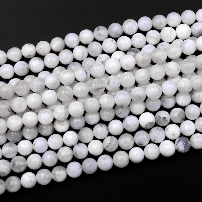 Natural Rainbow Moonstone 6mm 8mm Round Beads 15.5