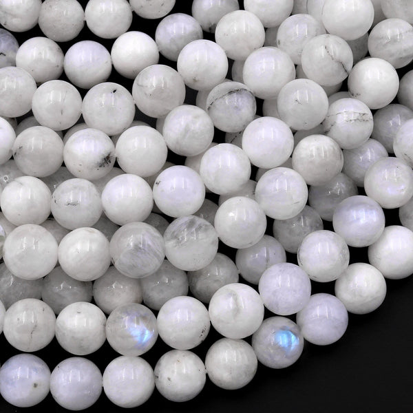 Natural Rainbow Moonstone 6mm 8mm Round Beads 15.5" Strand