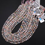 Natural Blue Green Aquamarine Pink Morganite 6mm Freeform Rounded Pebble Nugget Beads Gemstone 15.5" Strand