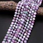 AAA Natural Bicolor Kunzite 10mm Smooth Round Beads Violet Purple Pink Green Gemstone 15.5" Strand