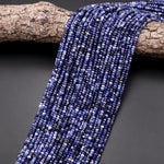 Faceted Natural Blue Sodalite 3mm Rondelle Beads 15.5" Strand