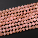 AAA Natural Peach Morganite Beads Smooth 8mm Round Beads Pink Aquamarine Gemstone 15.5" Strand
