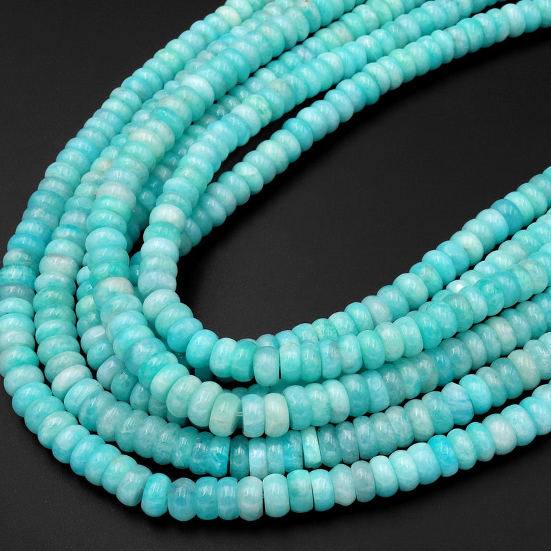 ite approx. 4x8mm Faceted Heishi Beads with an AB finish - 8 inch  strand