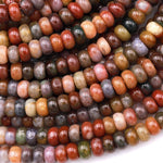 Natural Rainbow Agate 6mm 8mm 10mm Rondelle Beads 15.5" Strand
