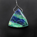 From the Old Arizona Copper Mine~ Natural Chrysocolla Azurite Triangle Pendant