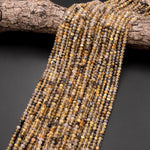 AAA Faceted Natural Titanium Golden Rutile Quartz  4mm Rondelle Beads 15.5" Strand