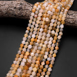 Star Cut Natural Golden Healer Quartz Beads Faceted 8mm Rounded Nugget Sharp Facets 15" Strand