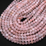 Faceted Gemmy Natural Madagascar Pink Rose Quartz Round Beads 6mm 8mm Round Beads 15.5" Strand