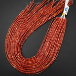 Natural Red Carnelian 4x2mm Small Thin Smooth Spacer Tube Beads 15.5" Strand