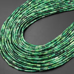 Natural African Green Jade 4x2mm Small Thin Smooth Spacer Tube Beads 15.5" Strand