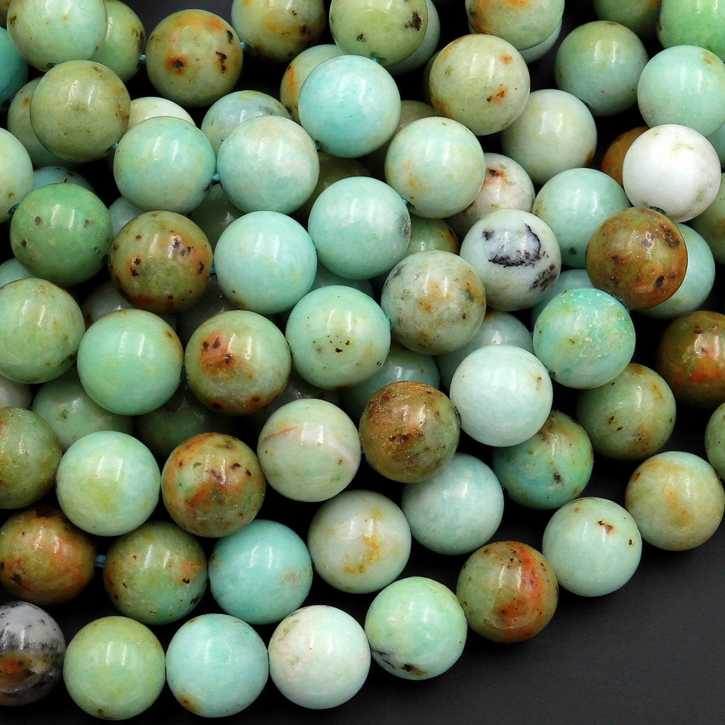 Natural Copper Chrysoprase 6mm 8mm 10mm Smooth Polished Round Beads 15.5" Strand
