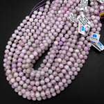 Natural Kunzite 6mm 8mm 10mm 12mm 14mm Round Beads Soft Violet Purple Pink Green Tint Gemstone 15.5" Strand