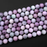 AAA Natural Bicolor Kunzite 10mm Smooth Round Beads Violet Purple Pink Green Gemstone 15.5" Strand