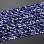 Faceted Natural Blue Sodalite 3mm Rondelle Beads 15.5" Strand