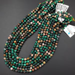 Faceted Natural Green Malachite Round Beads 6mm Laser Diamond Cut Gemstone 15.5" Strand