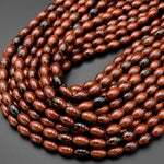 Natural Mahogany Obsidian Barrel Drum Gemstone Beads 12x8mm 15.5" Strand