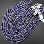 Natural Blue Sodalite 6mm Heishi Thin Rondelle Beads 15.5" Strand