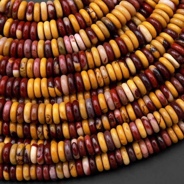 Natural Mookaite Jasper 6mm Heishi Thin Rondelle Beads 15.5" Strand