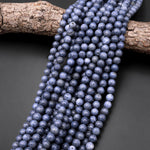 Genuine Natural Denim Blue Sponge Coral 6mm 8mm 10mm 12mm Round Beads 15.5" Strand