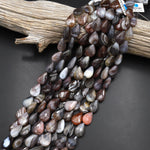 AAA Faceted Natural Botswana Agate Teardrop Beads Vertically Drilled 15.5" Strand