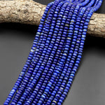 Natural Blue Lapis Beads Smooth Rondelle Beads 6mm 15.5" Strand