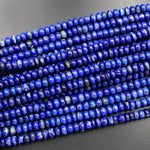 Natural Blue Lapis Beads Smooth Rondelle Beads 6mm 8mm 10mm 15.5" Strand