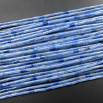 Natural Blue Aventurine 4x2mm Small Thin Smooth Spacer Tube Beads 15.5" Strand