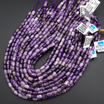 Natural Purple Amethyst 6x9mm Smooth Barrel Tube Cylinder Beads 15.5" Strand