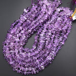 Natural Amethyst Beads Freeform Irregular Smooth Pebble Nugget Center Drilled Rich Purple Gemstone 15.5" Strand