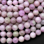 Natural Kunzite 6mm 8mm 10mm 12mm 14mm Round Beads Soft Violet Purple Pink Green Tint Gemstone 15.5" Strand