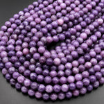AA Natural Violet Purple Lepidolite 4mm 6mm 8mm 10mm Round Beads 15.5" Strand