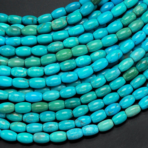 Genuine Natural Turquoise 6x4mm Barrel Drum Beads Blue Green Gemstone 15.5" Strand