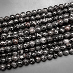 Black Sea Sediment Jasper Smooth Round Beads 8mm 10mm Aka Impression Imperial Jasper 15.5" Strand