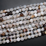 Faceted Natural Montana Agate 8mm Round Beads 15.5" Strand